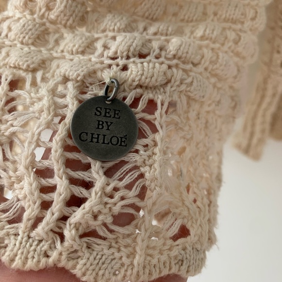 Chloe Vintage Creme Knit Cardigan - Picture 5 of 8